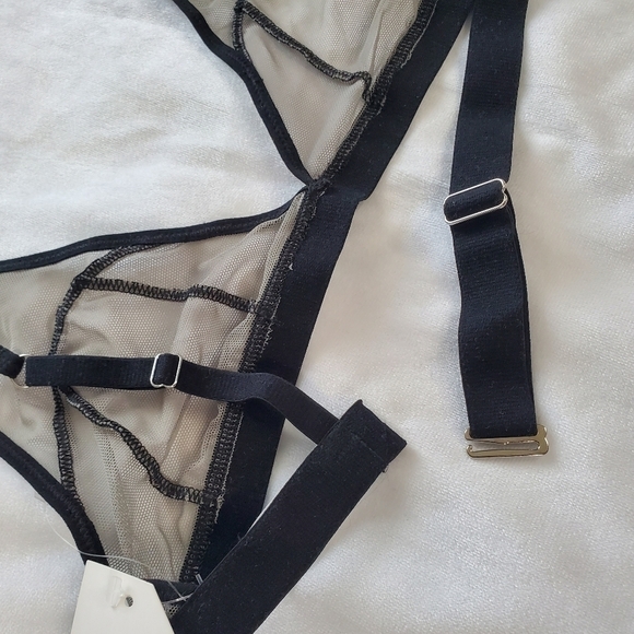 Mary Young Beckett Bra Mesh Bralette- Slate XS - Picture 6 of 7